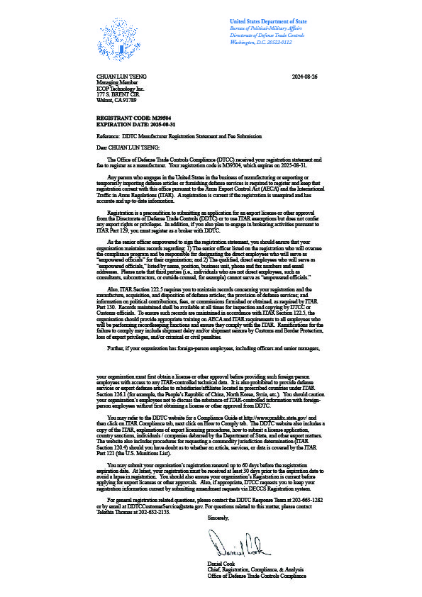 Attached_ITAR_certification