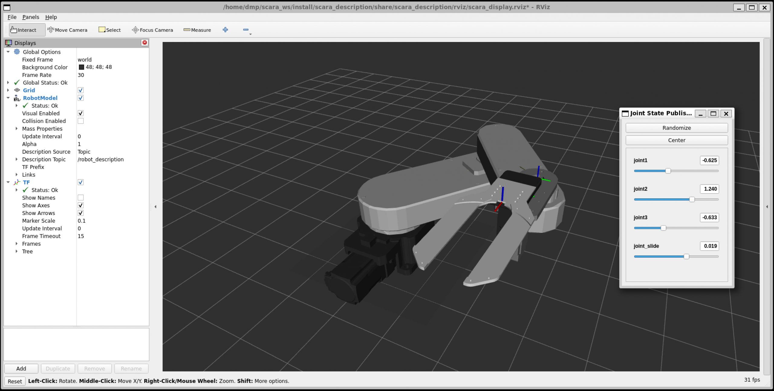 RViz digital model