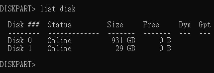 listdisk