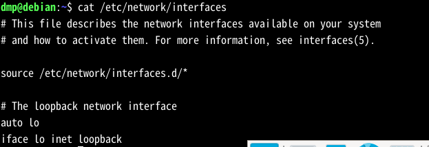 cat /etc/network/interfaces